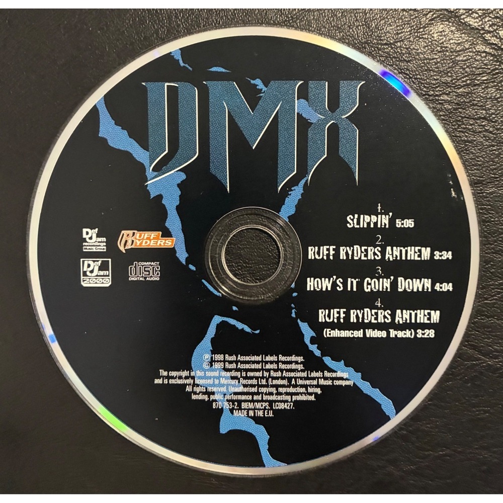 DMX Slippin Ruff Ryders Anthem CD Single 1999 Def Jam 870 753-2 Loose Disc